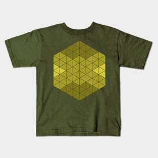 Yellow Abstract Triangle Sacred Geometry Design Kids T-Shirt